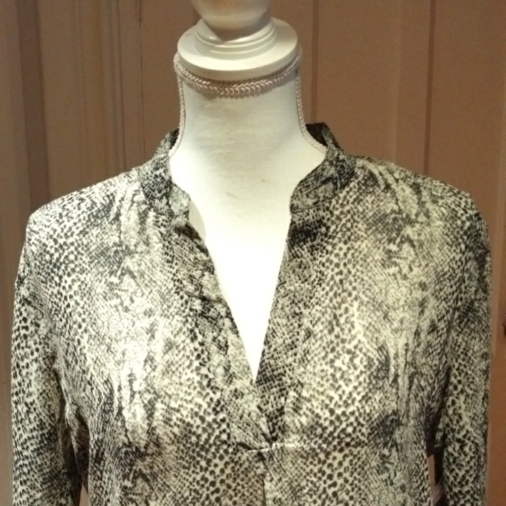Attitude Unknown Semi-Sheer Snake Print Blouse - Picture 4 of 13
